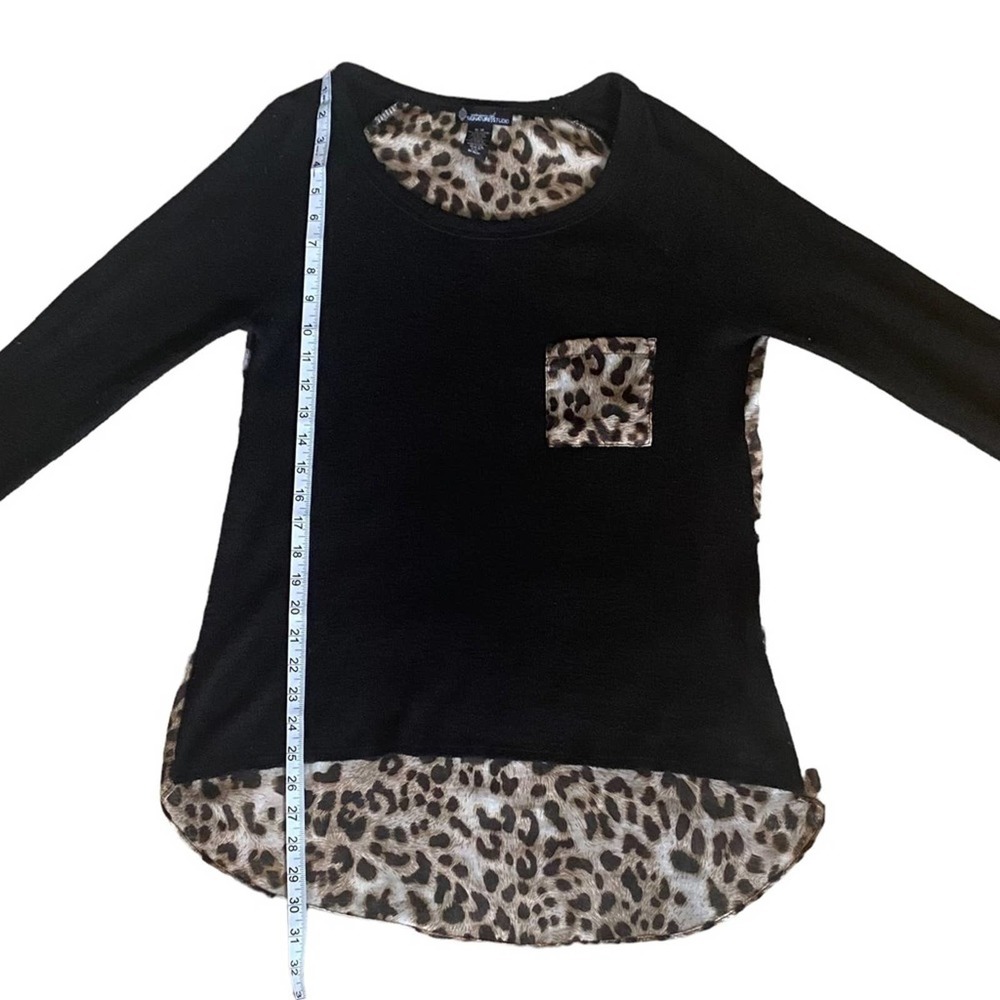 Women’s Signature Studio Size Medium Cheetah Boutique Top Sheer Back - Picture 1 of 6